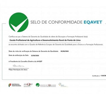 1.º Aniversário de Atribuição do Selo EQAVET pela ANQEP